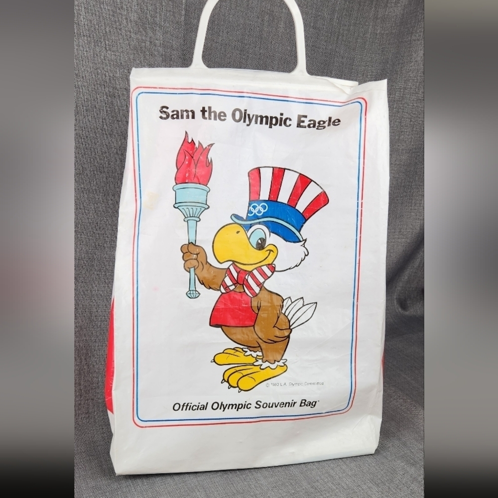Vintage Sam The Olympic Eagle 1980 Los Angeles Olympic Souvenir Bag. - Picture 2 of 7